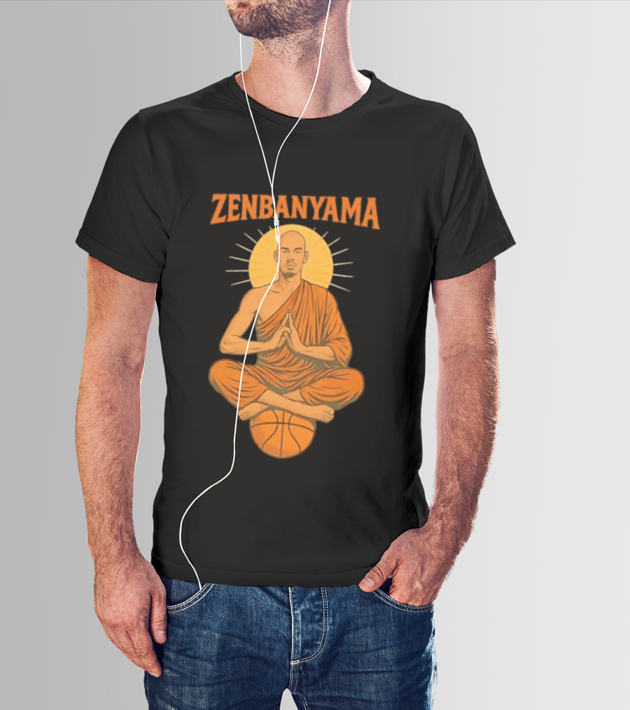 Zenbanyama Victor Wembanyama Monk Basketball Meditation T-Shirt