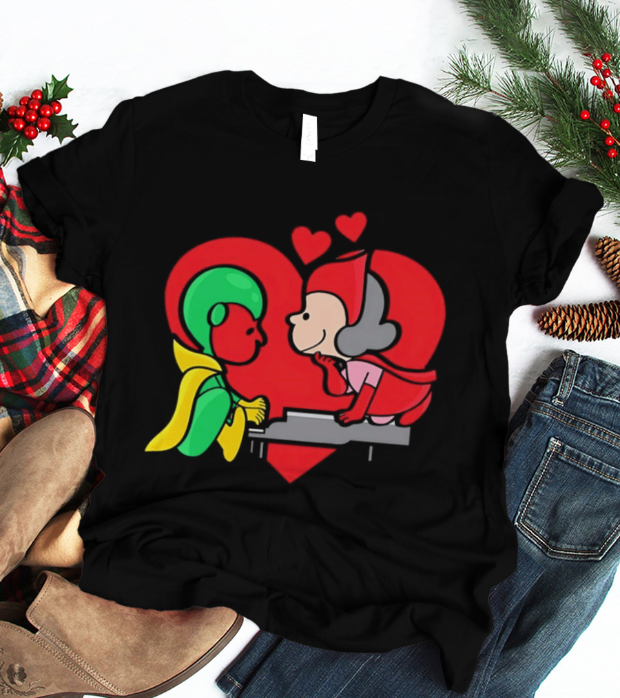 WandaVision Vision Scarlet Witch Piano Romantic T-Shirt