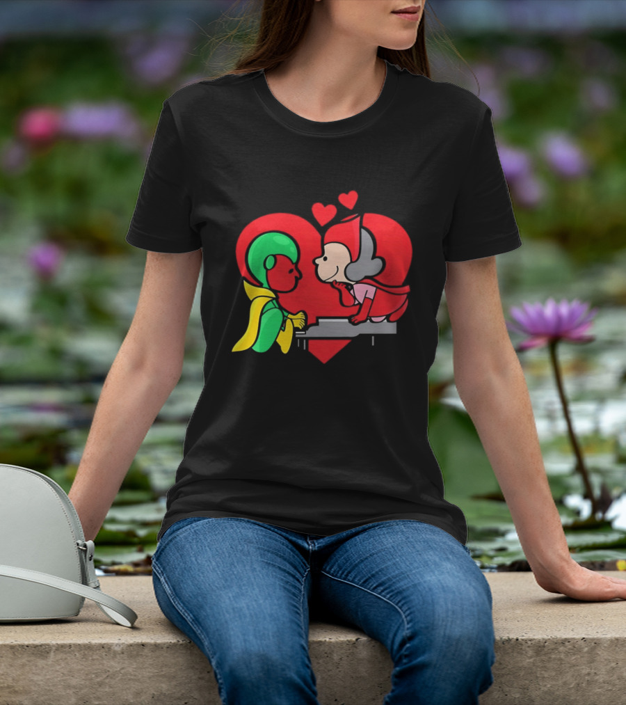 WandaVision Vision Scarlet Witch Piano Romantic T-Shirt