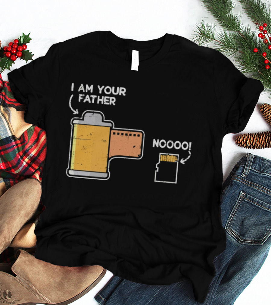 I Am Your Father Nooo Film Roll Memory Card Humor T-Shirt