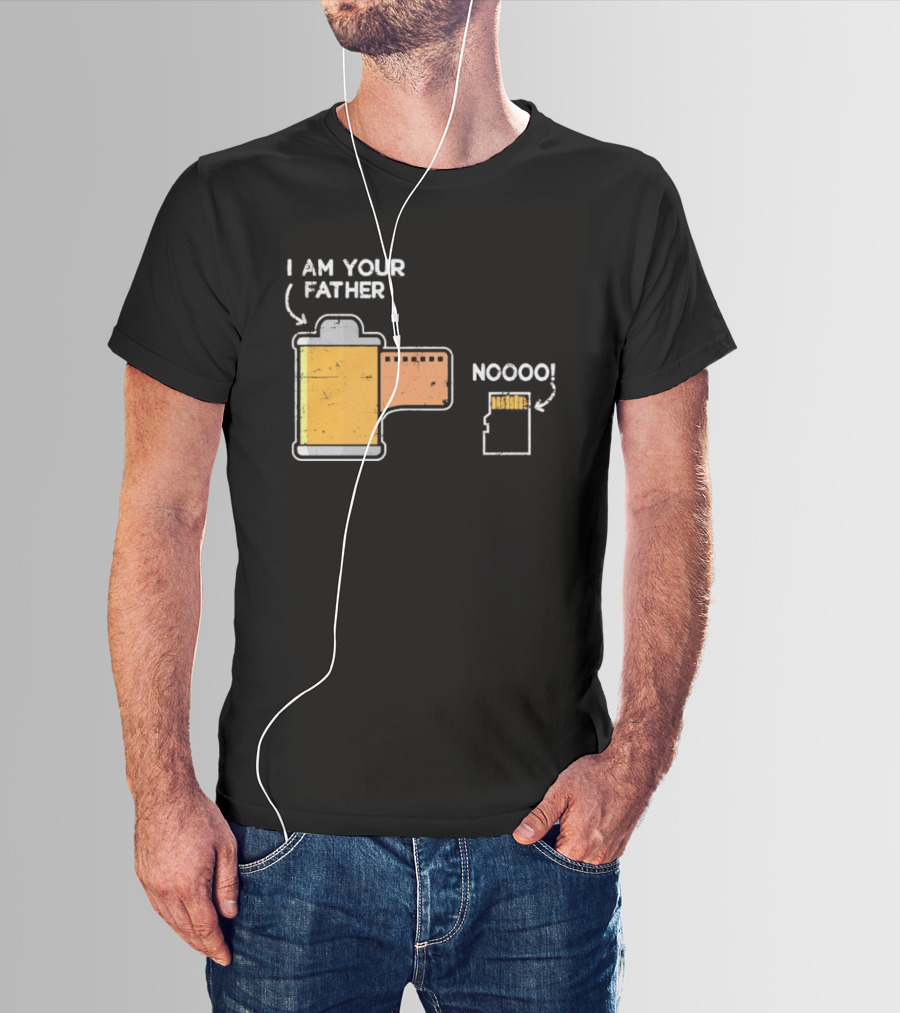 I Am Your Father Nooo Film Roll Memory Card Humor T-Shirt