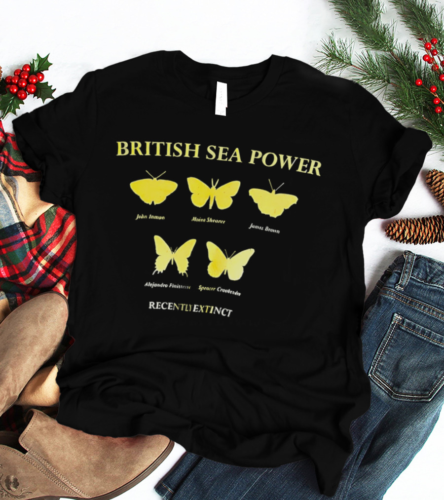 British Sea Power Yellow Butterflies Recently Extinct T-Shirt