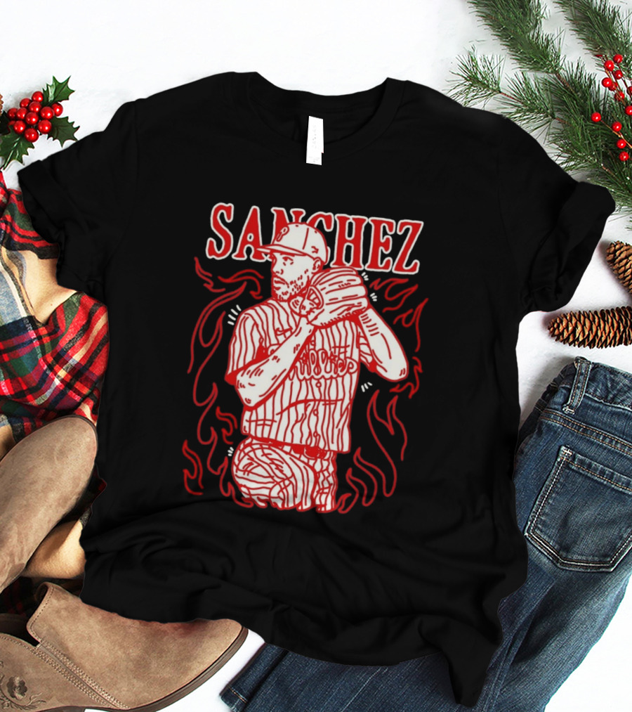 Cristopher Sanchez Philadelphia Phillies Flame Pitcher T-Shirt