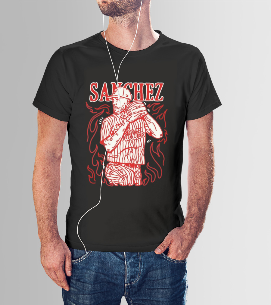 Cristopher Sanchez Philadelphia Phillies Flame Pitcher T-Shirt