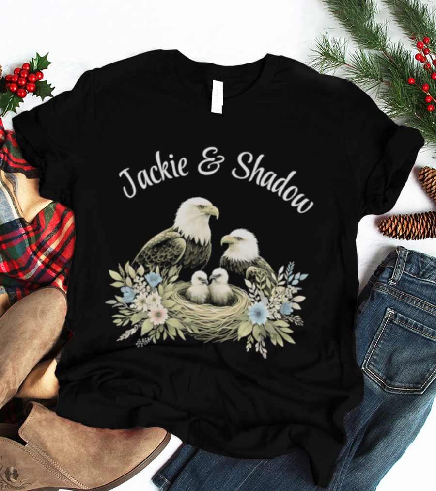 Jackie & Shadow Eagles With Nest And Flowers T-Shirt