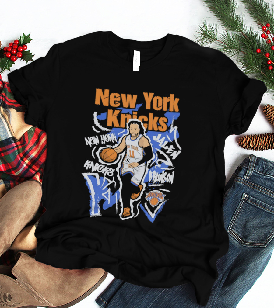 New York Knicks Jalen Brunson Dribbling Basketball 11 T-Shirt