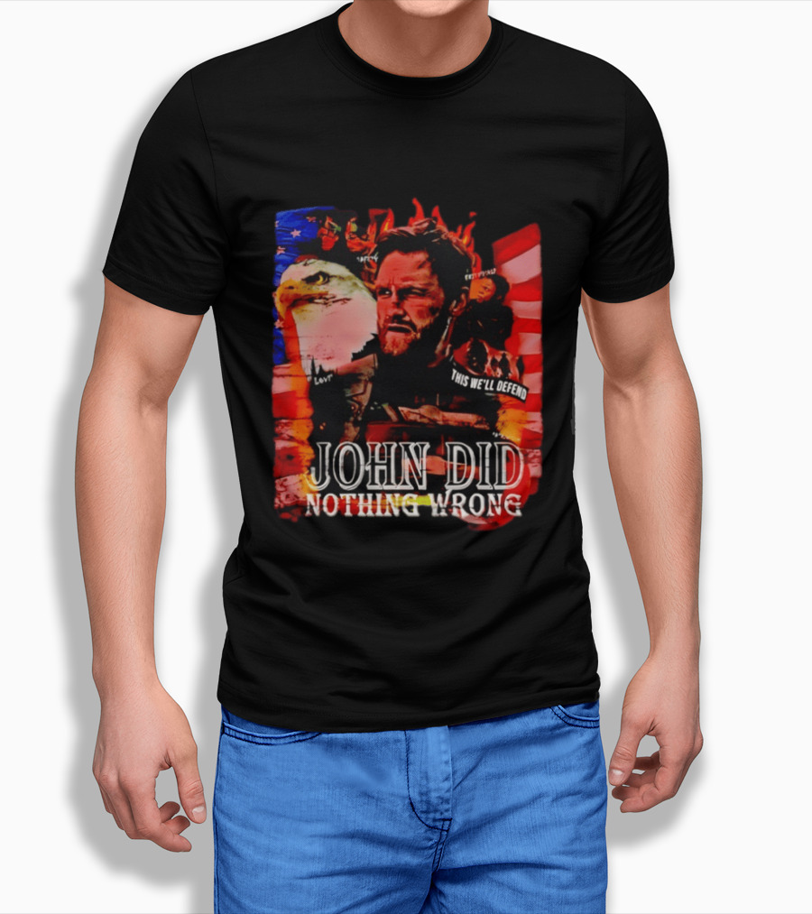John Walker Marvel Falcon Winter Soldier This We'll Defend American Flag Eagle T-Shirt