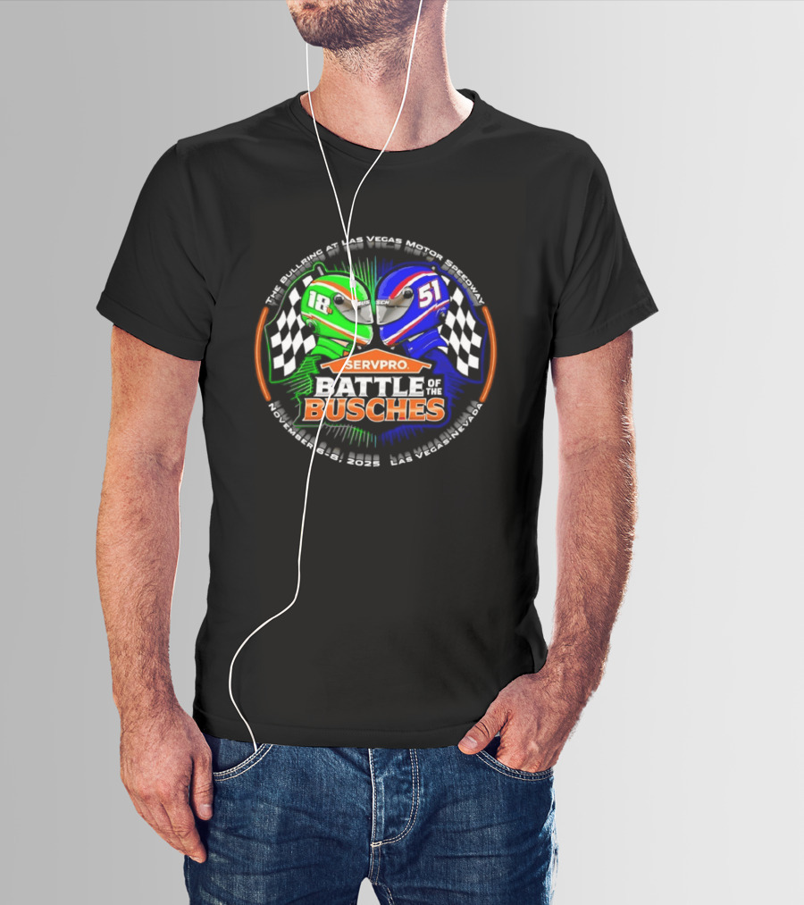 SERVPRO Battle Of The Busches NASCAR Kyle Busch Kurt Busch 18 51 Las Vegas Motor Speedway T-Shirt