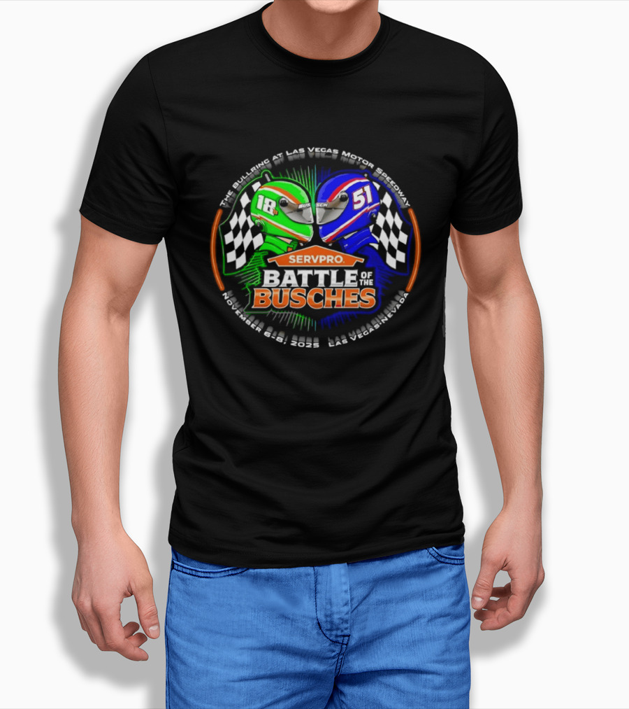 SERVPRO Battle Of The Busches NASCAR Kyle Busch Kurt Busch 18 51 Las Vegas Motor Speedway T-Shirt