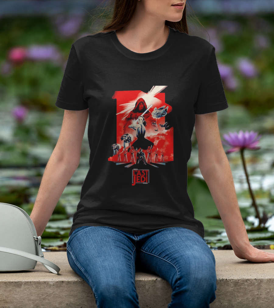 Luke Skywalker Rey Kylo Ren Millennium Falcon X Wing The Last Jedi T-Shirt