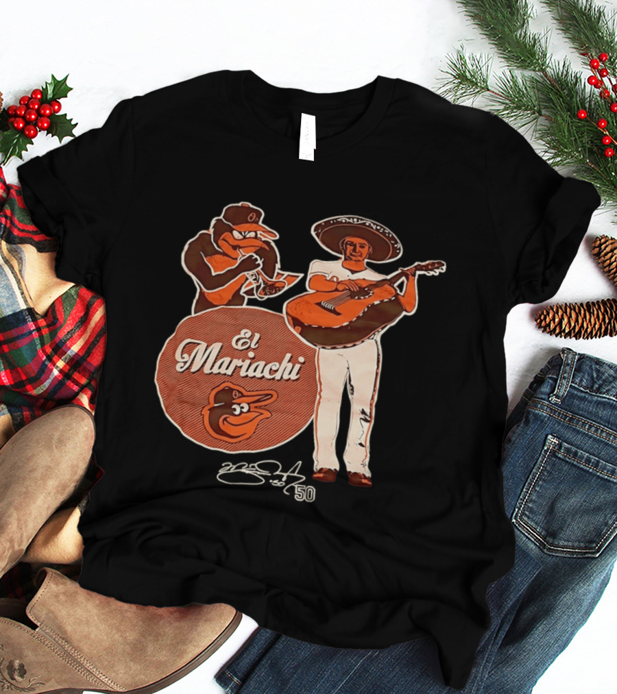 Miguel Gonzalez Baltimore Orioles El Mariachi Guitar Trumpet Player Series 22 50 T-Shirt