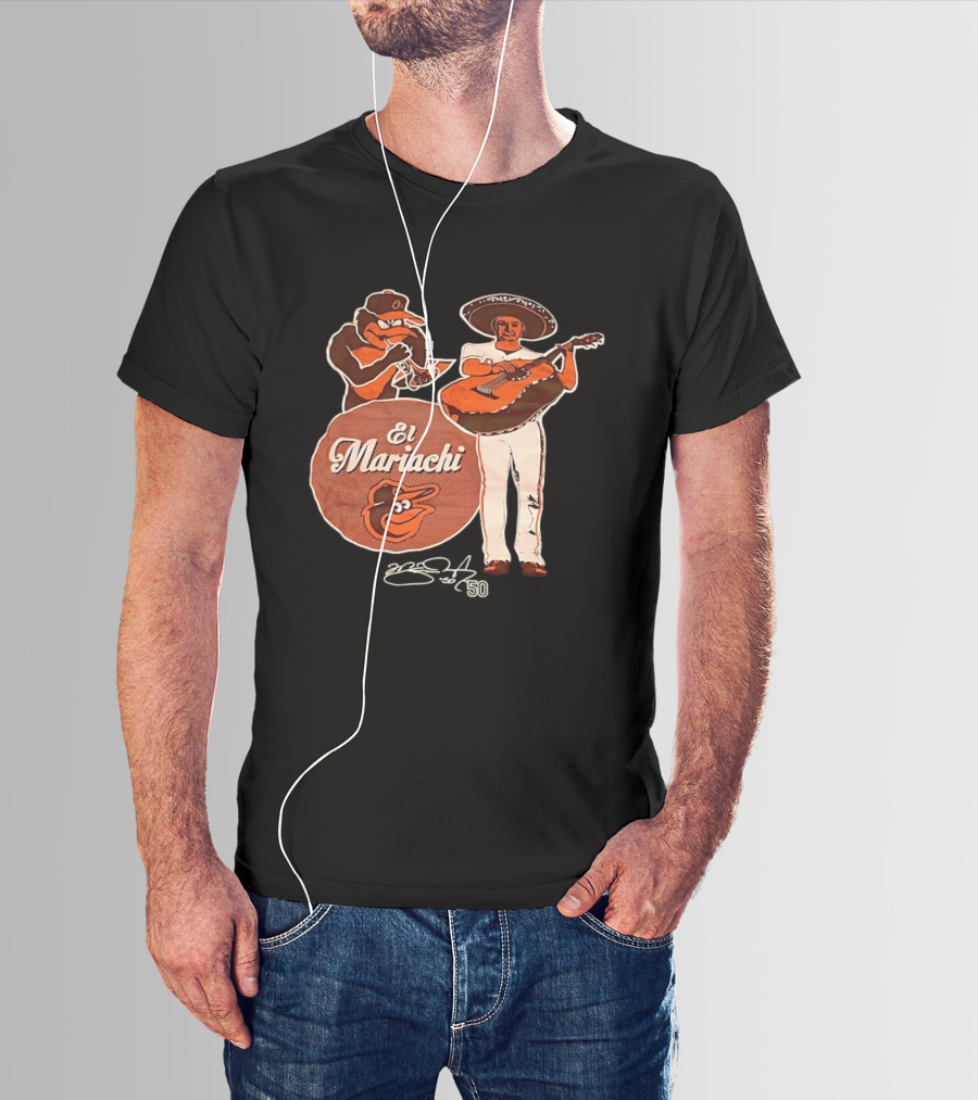 Miguel Gonzalez Baltimore Orioles El Mariachi Guitar Trumpet Player Series 22 50 T-Shirt