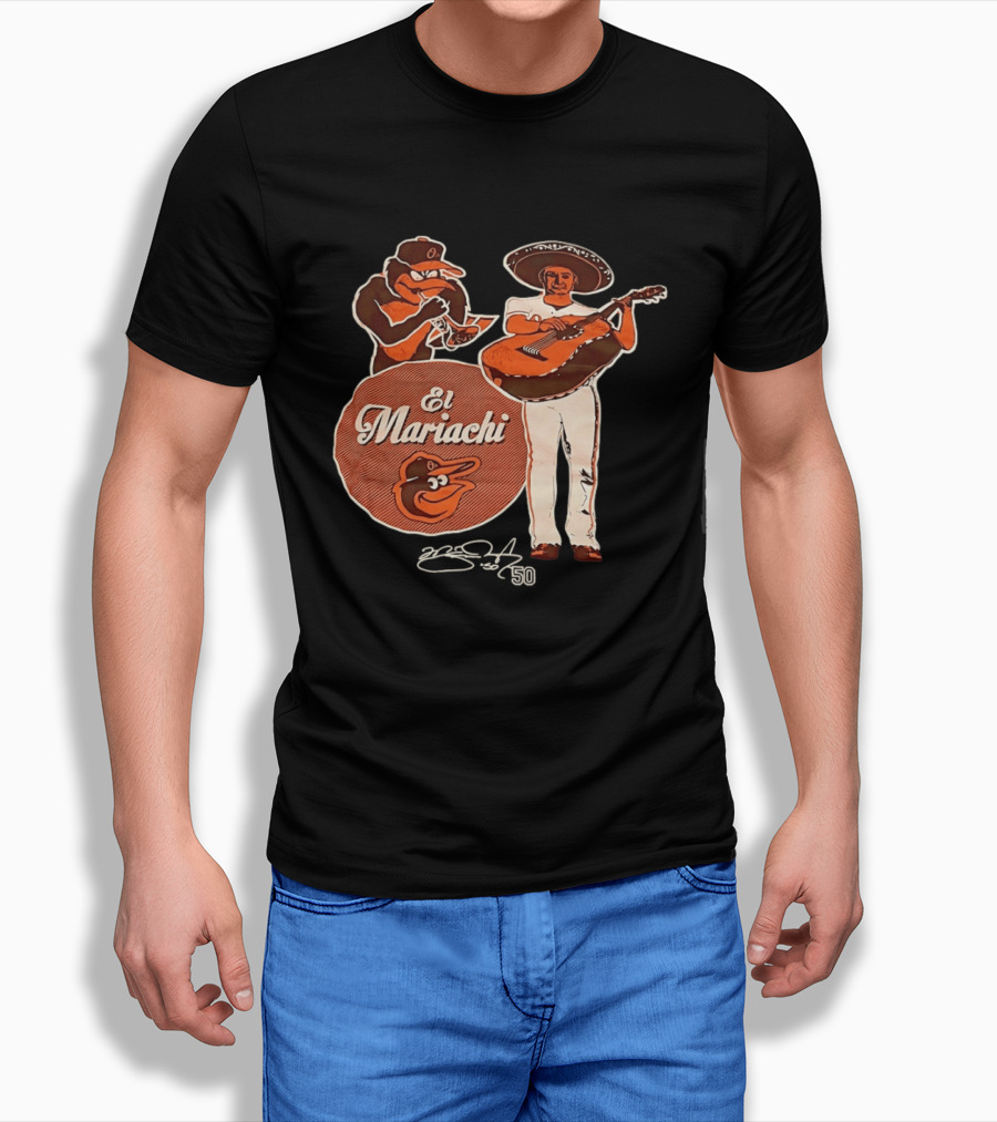 Miguel Gonzalez Baltimore Orioles El Mariachi Guitar Trumpet Player Series 22 50 T-Shirt