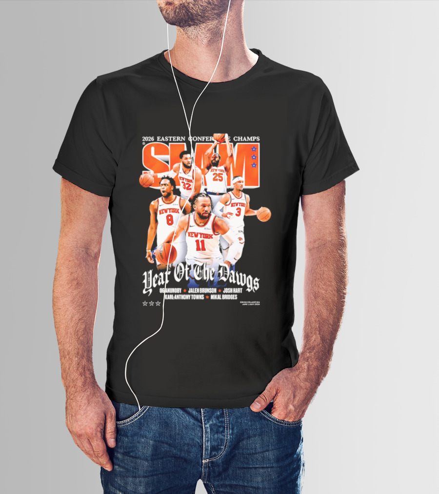 2026 Eastern Conference Champs New York Knicks Slam Year Of The Dawgs Brunson Robinson Barrett Randle Hart T-Shirt
