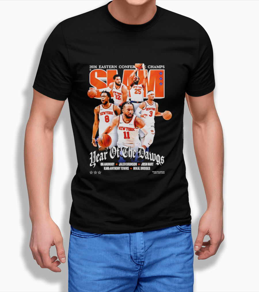2026 Eastern Conference Champs New York Knicks Slam Year Of The Dawgs Brunson Robinson Barrett Randle Hart T-Shirt