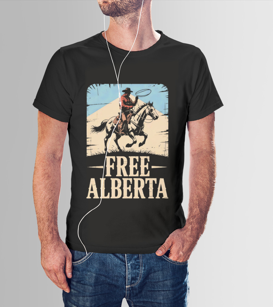 Prairie Man Lasso Figure Free Alberta T-Shirt