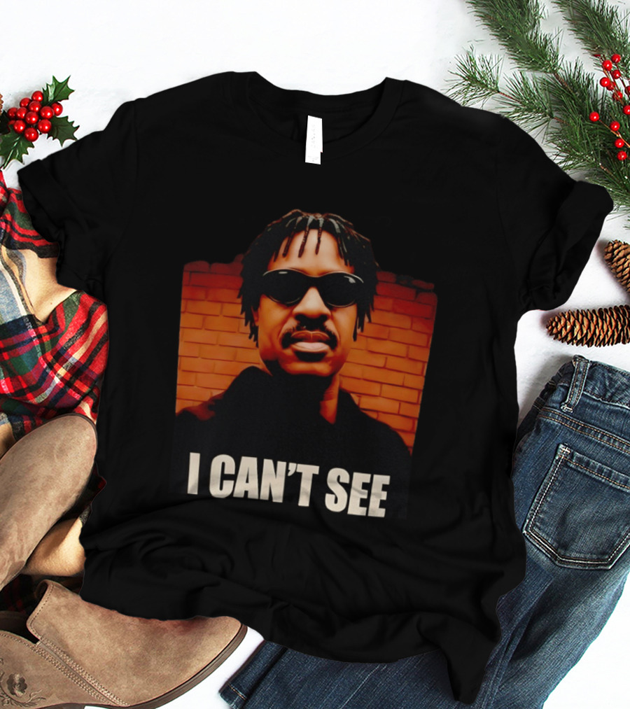 Stevie Wonder Motown R&B Soul Music Legend Singer Songwriter Parody I Can't See T-Shirt