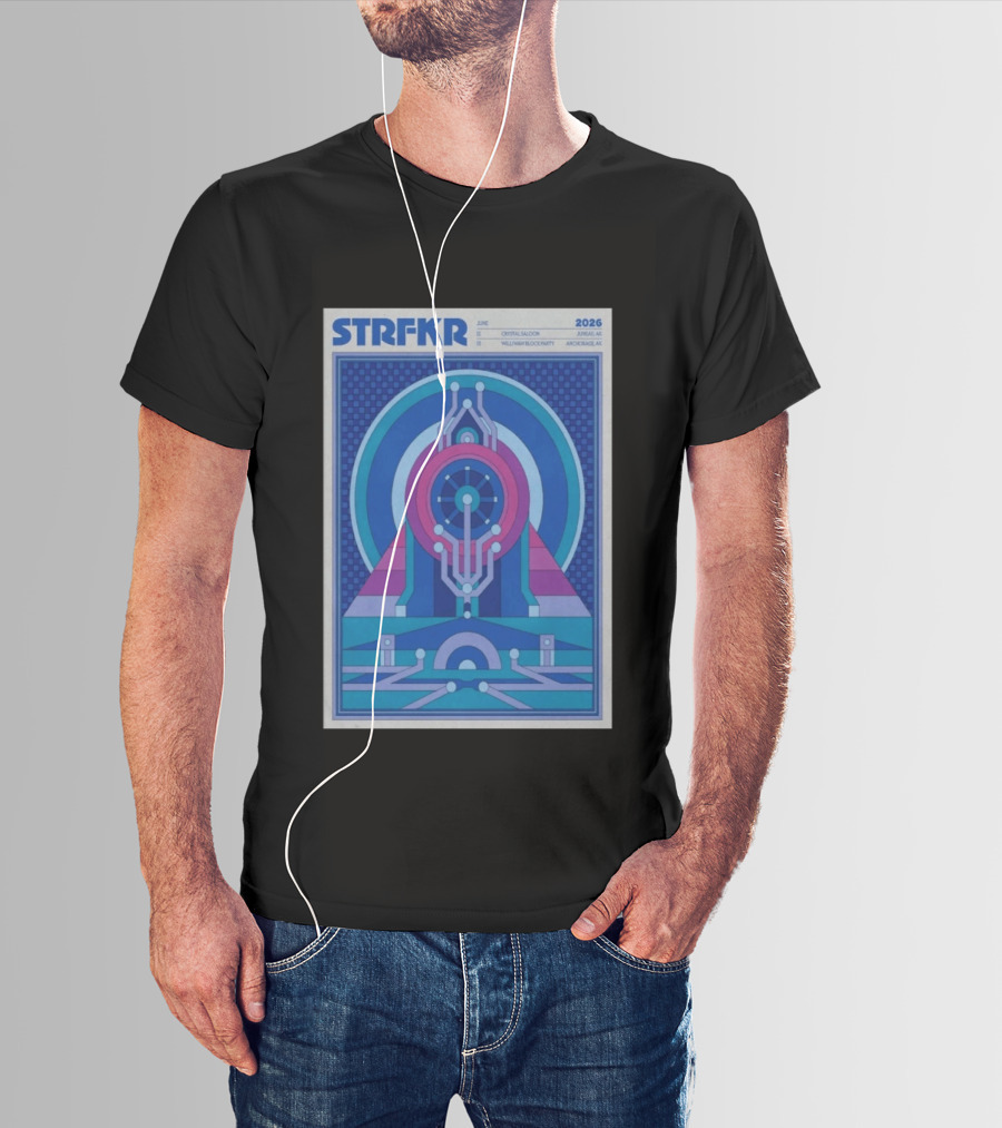 STRFKR June 2026 Alaska Tour Crystal Saloon Jambell Whale Navy Block Party Anchorage T-Shirt