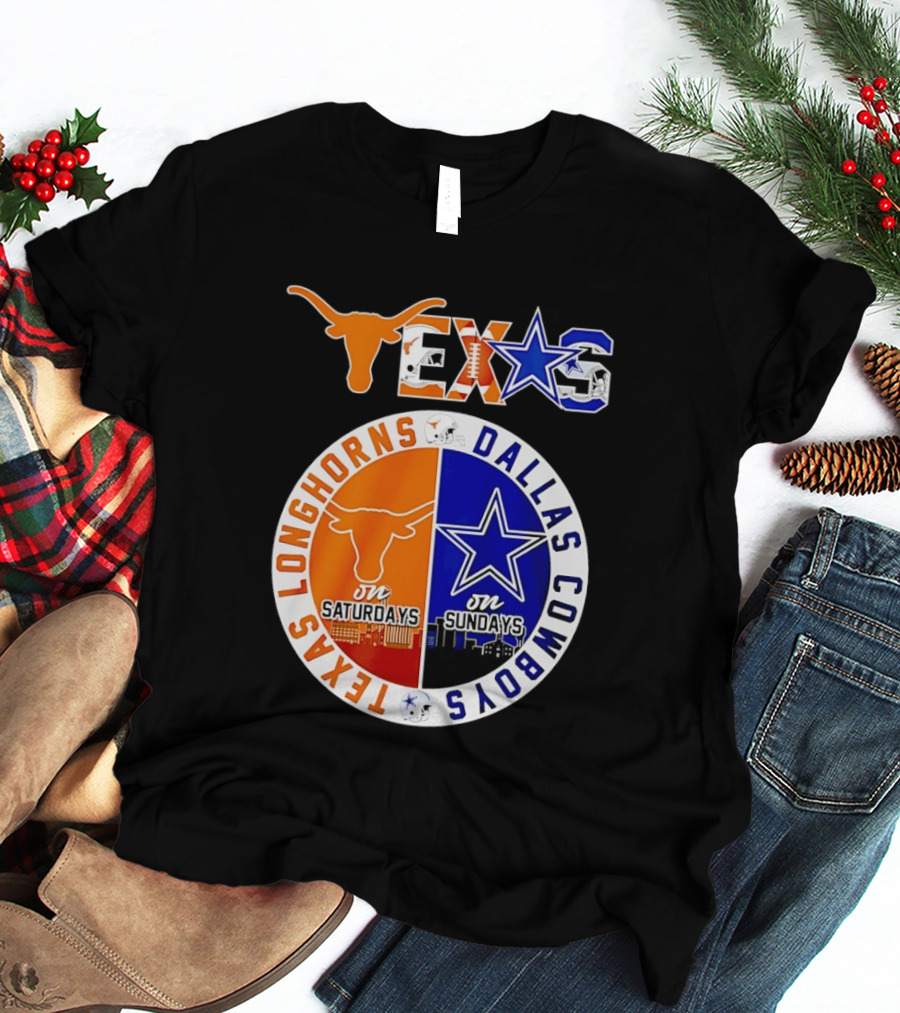 Texas Longhorns Dallas Cowboys Game Day Weekend Saturdays Sundays T-Shirt