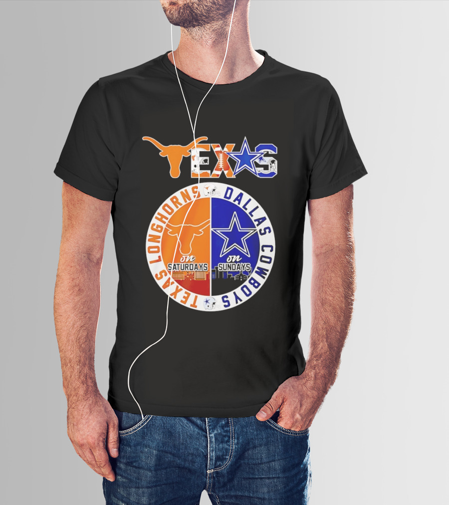 Texas Longhorns Dallas Cowboys Game Day Weekend Saturdays Sundays T-Shirt