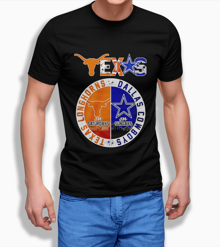 Texas Longhorns Dallas Cowboys Game Day Weekend Saturdays Sundays T-Shirt