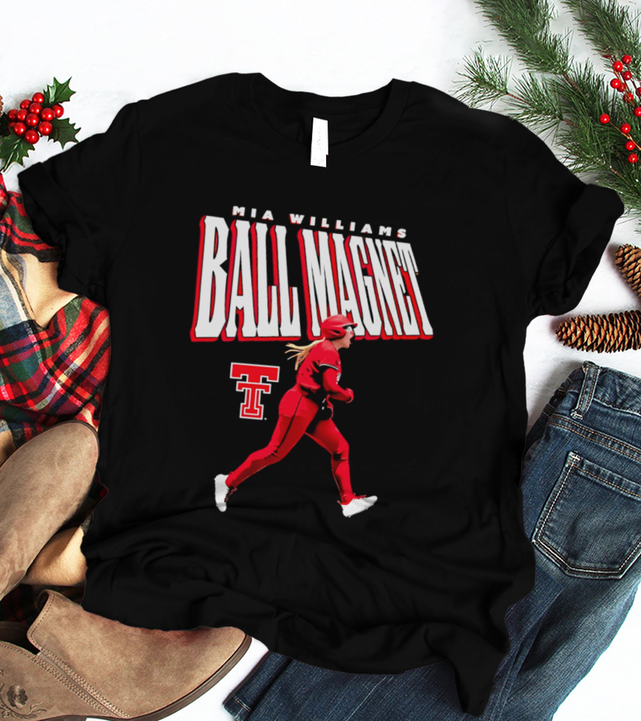 Mia Williams Ball Magnet Texas Tech Logo Running Player T-Shirt