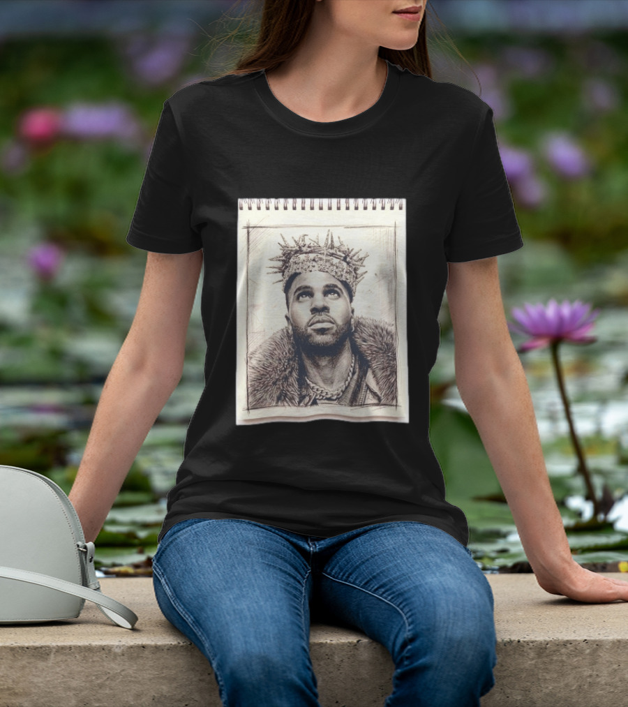 The Big Jason Derulo Sketchbook Crown Fur Chain T-Shirt