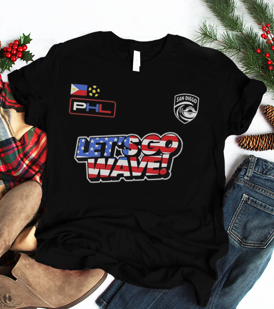 USA Let's Go Wave San Diego Wave FC PHL 2026 T-Shirt