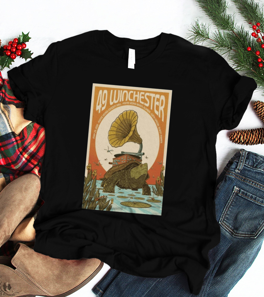 49 Winchester May 29 2026 Ponte Vedra Concert Hall Florida Vintage Phonograph Tortoise T-Shirt