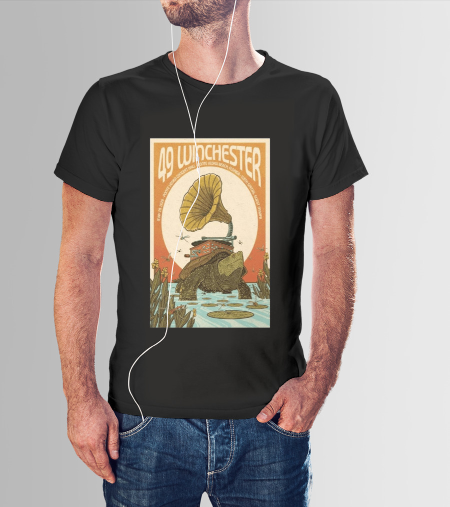 49 Winchester May 29 2026 Ponte Vedra Concert Hall Florida Vintage Phonograph Tortoise T-Shirt