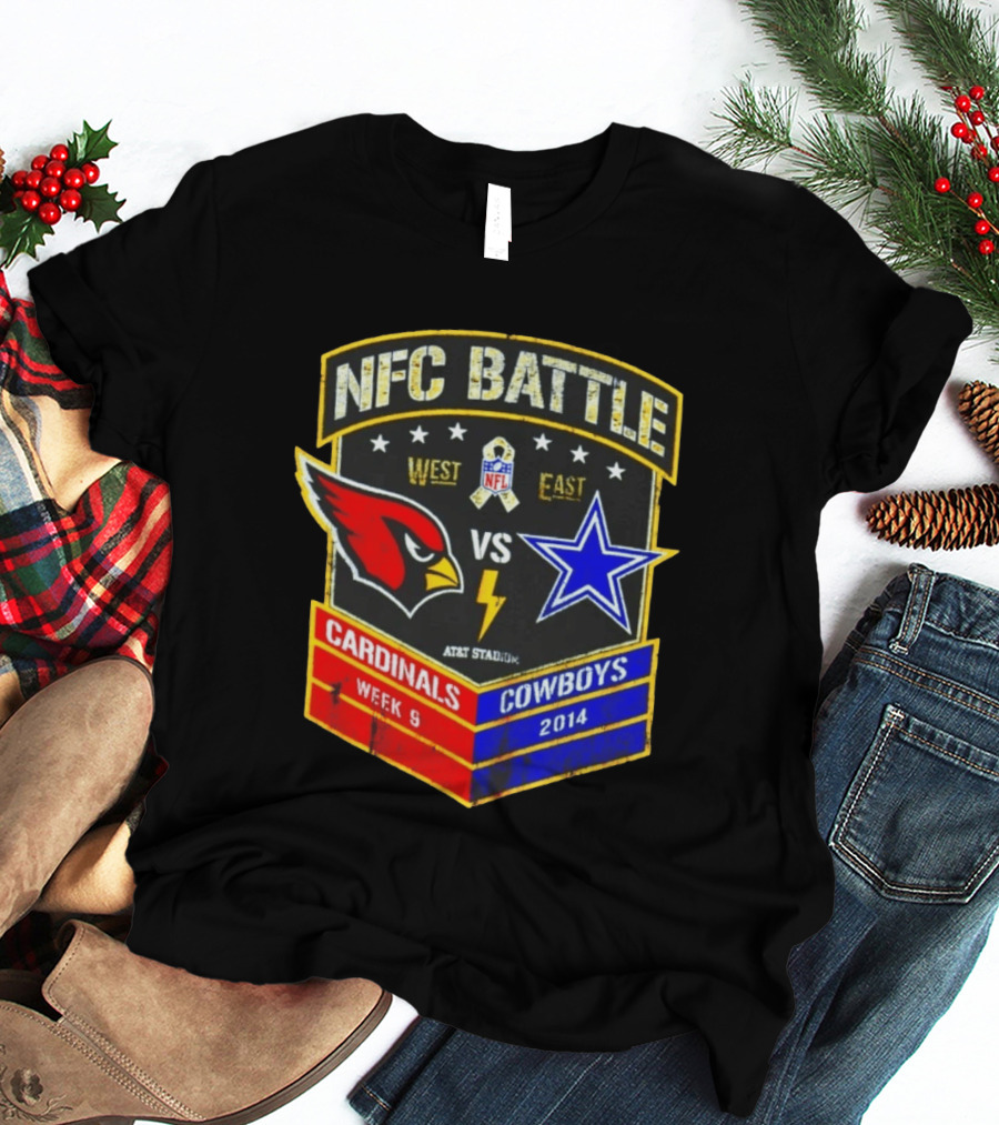 NFC Battle Cardinals Vs Cowboys 2014 Week 9 West East AT&T Stadium T-Shirt