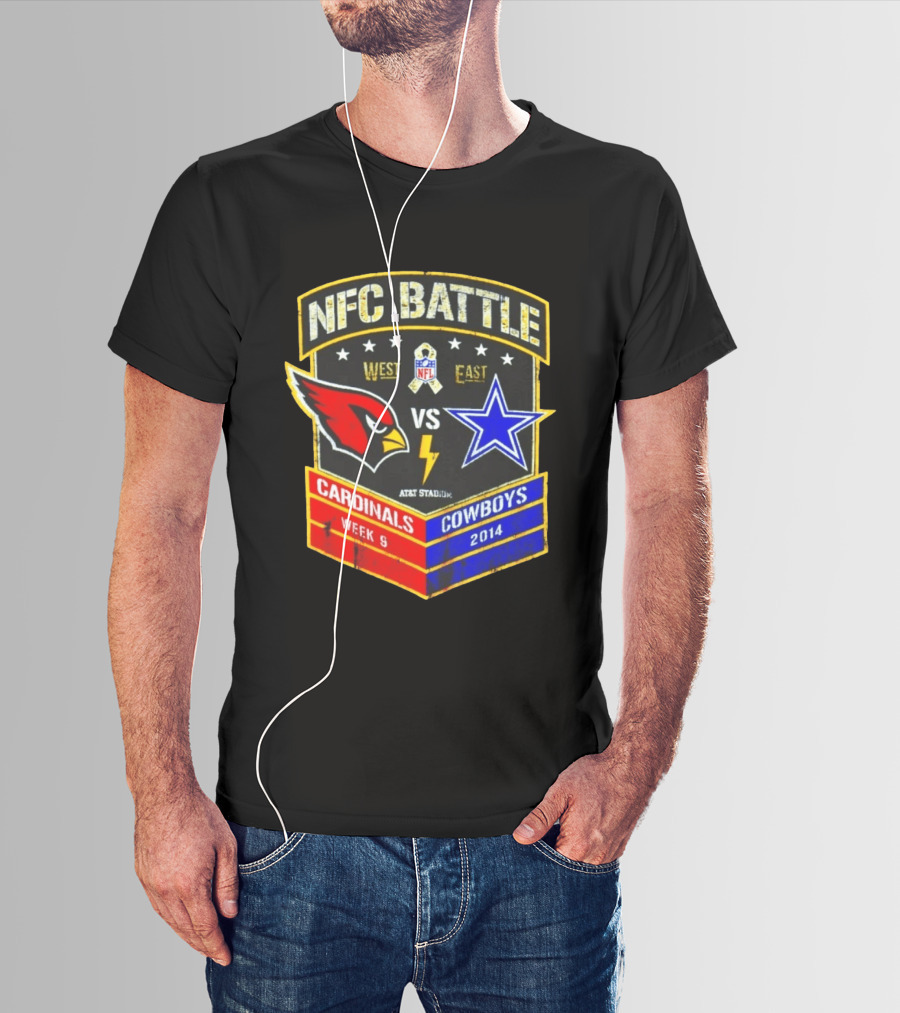 NFC Battle Cardinals Vs Cowboys 2014 Week 9 West East AT&T Stadium T-Shirt