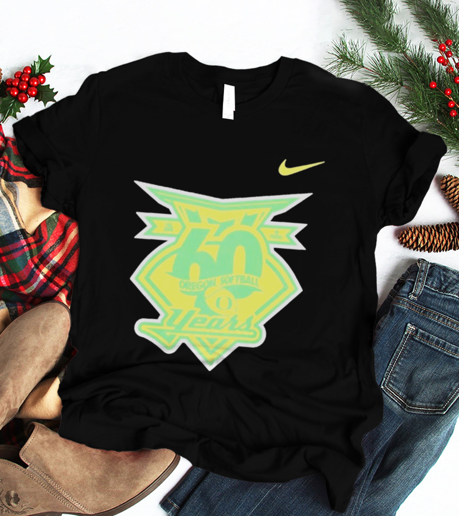Oregon Softball 60 Years Anniversary Club Nike T-Shirt