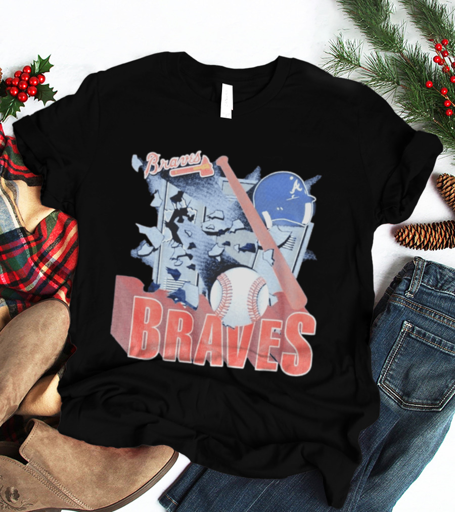 Braves Atlanta MLB 1994 Baseball Bat And Helmet T-Shirt