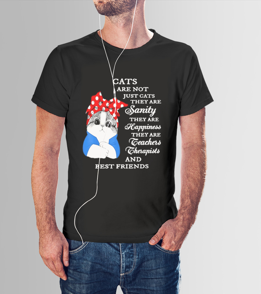 Cats Are Not Just Cats They Are Sanity Happiness Teachers Therapists Best Friends T-Shirt