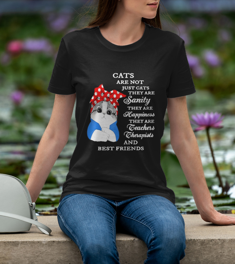 Cats Are Not Just Cats They Are Sanity Happiness Teachers Therapists Best Friends T-Shirt