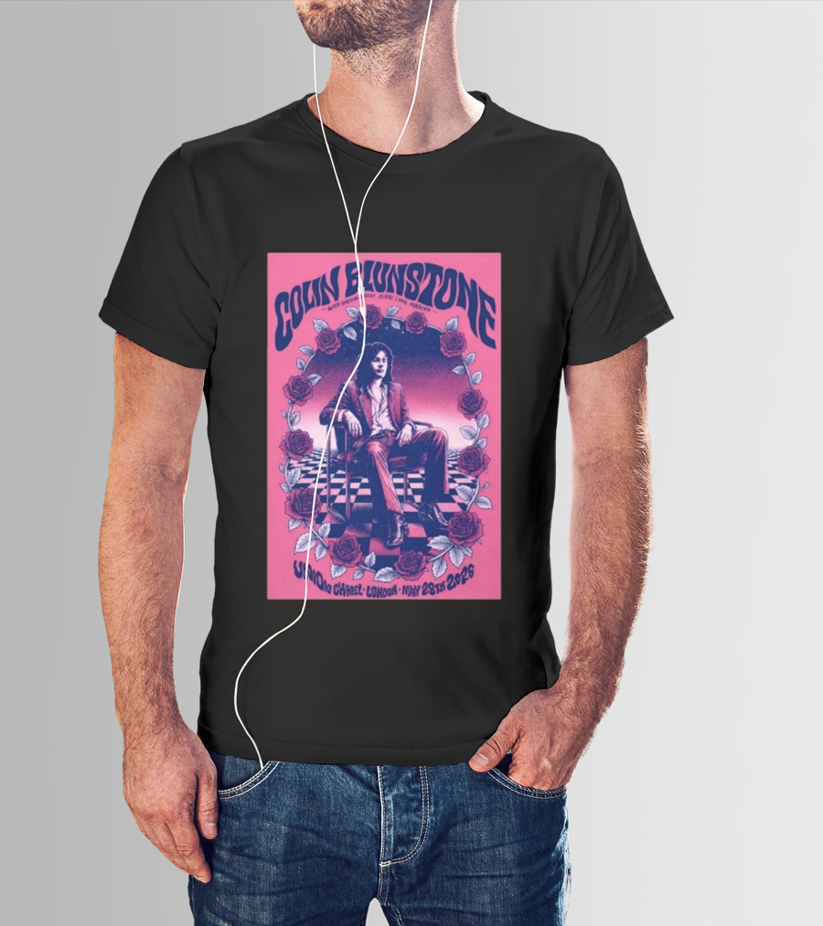 Colin Blunstone Union Chapel London May 28th 2026 With Special Guest Jesse Lynn Madera Roses And Stage Checkerboard T-Shirt