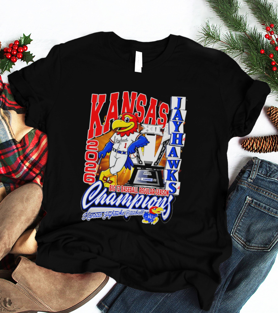 Kansas Jayhawks 2026 Big 12 Baseball Regular Season Champions T-Shirt