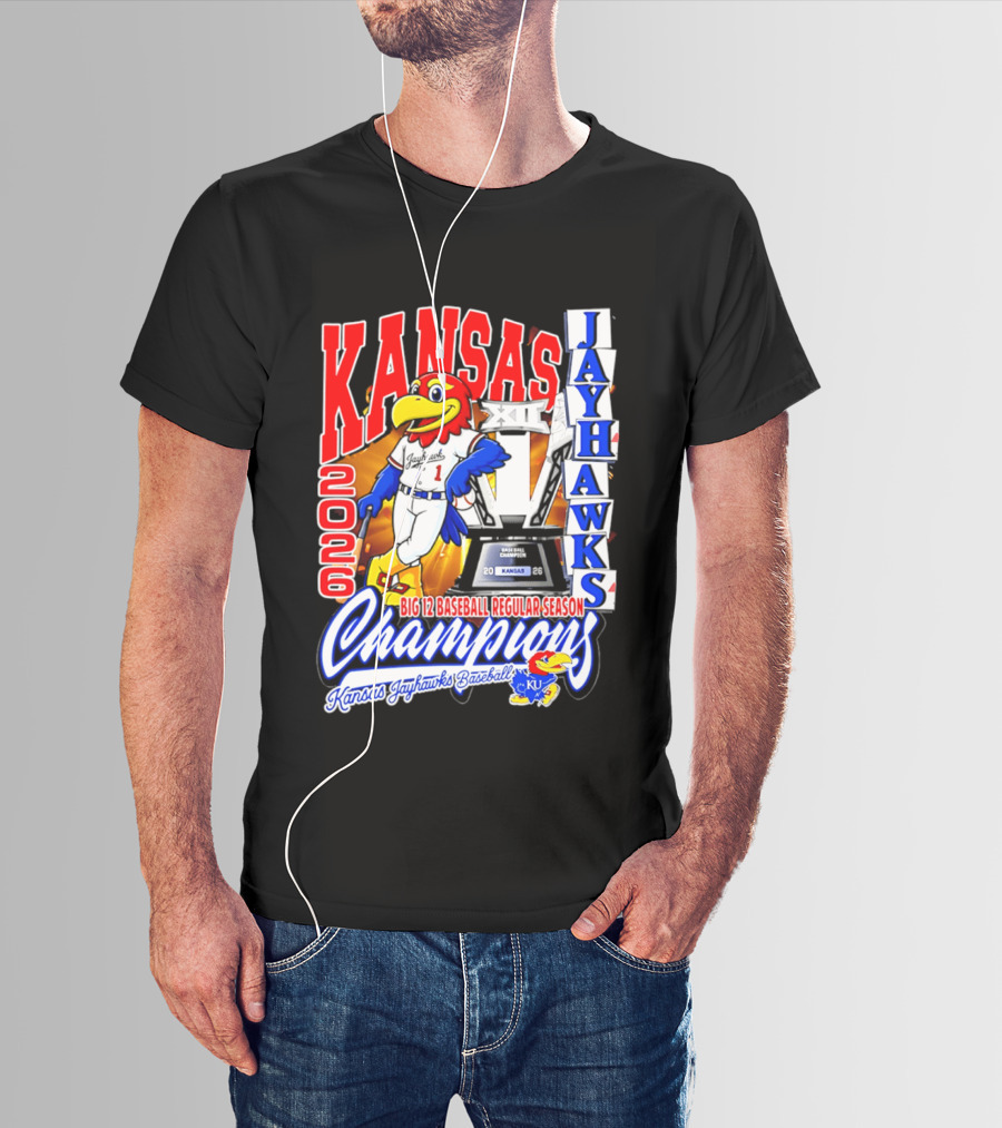 Kansas Jayhawks 2026 Big 12 Baseball Regular Season Champions T-Shirt