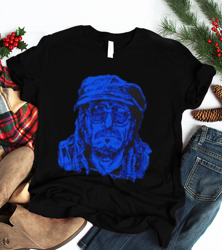 Keith Morris Blue Illustration Iconic Cap And Glasses T-Shirt