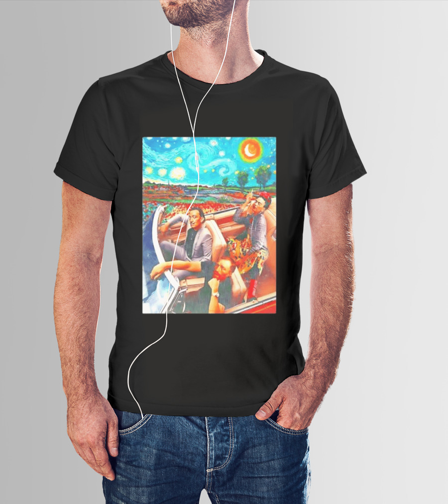 Salvador Dalí Frida Kahlo Vincent Van Gogh Starry Night Road Trip T-Shirt