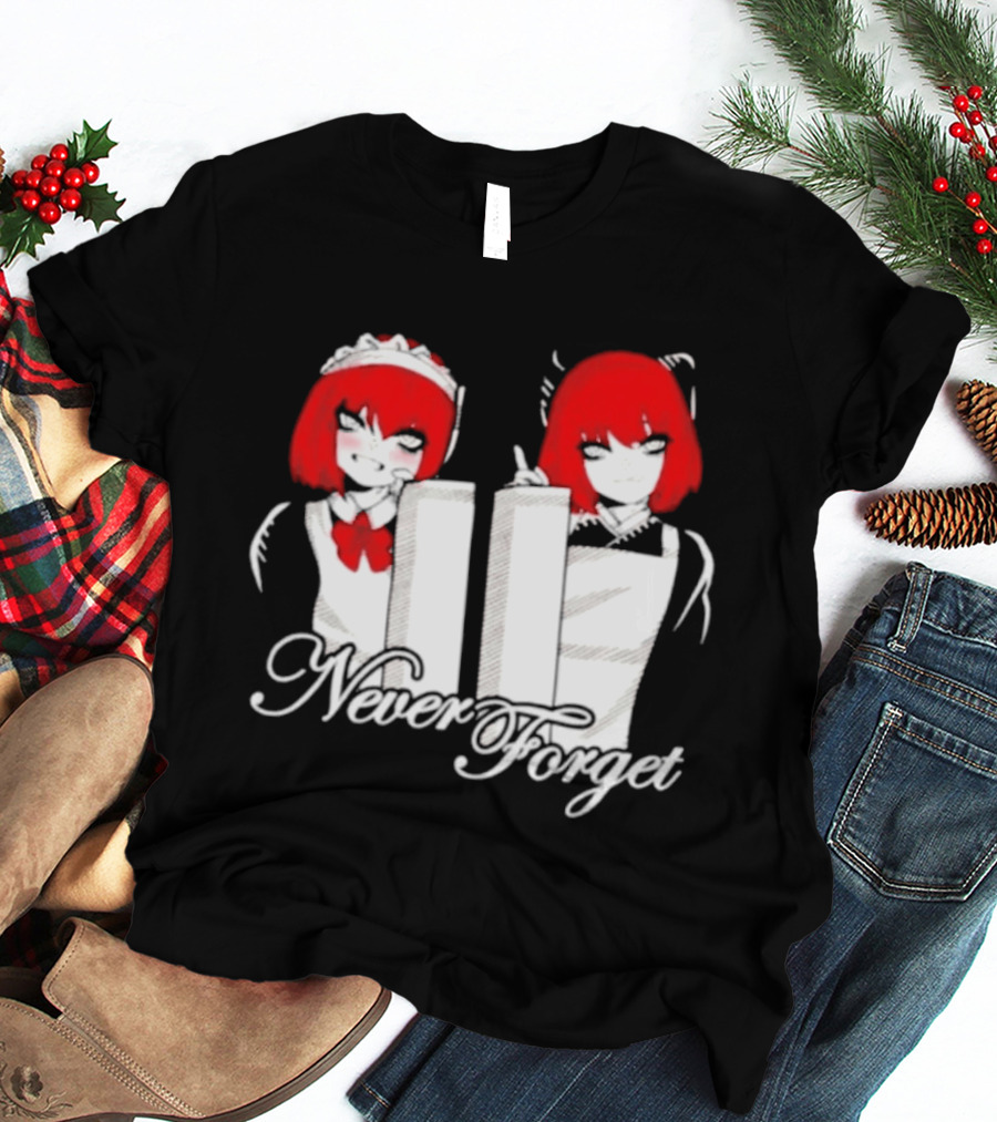 Maid Anime 9 11 Twin Towers Never Forget T-Shirt