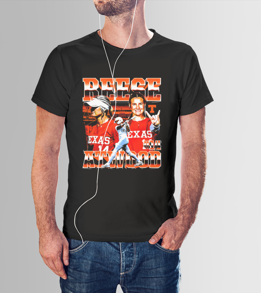 Texas Longhorns Softball Reese Atwood Player 14 Collage T-Shirt