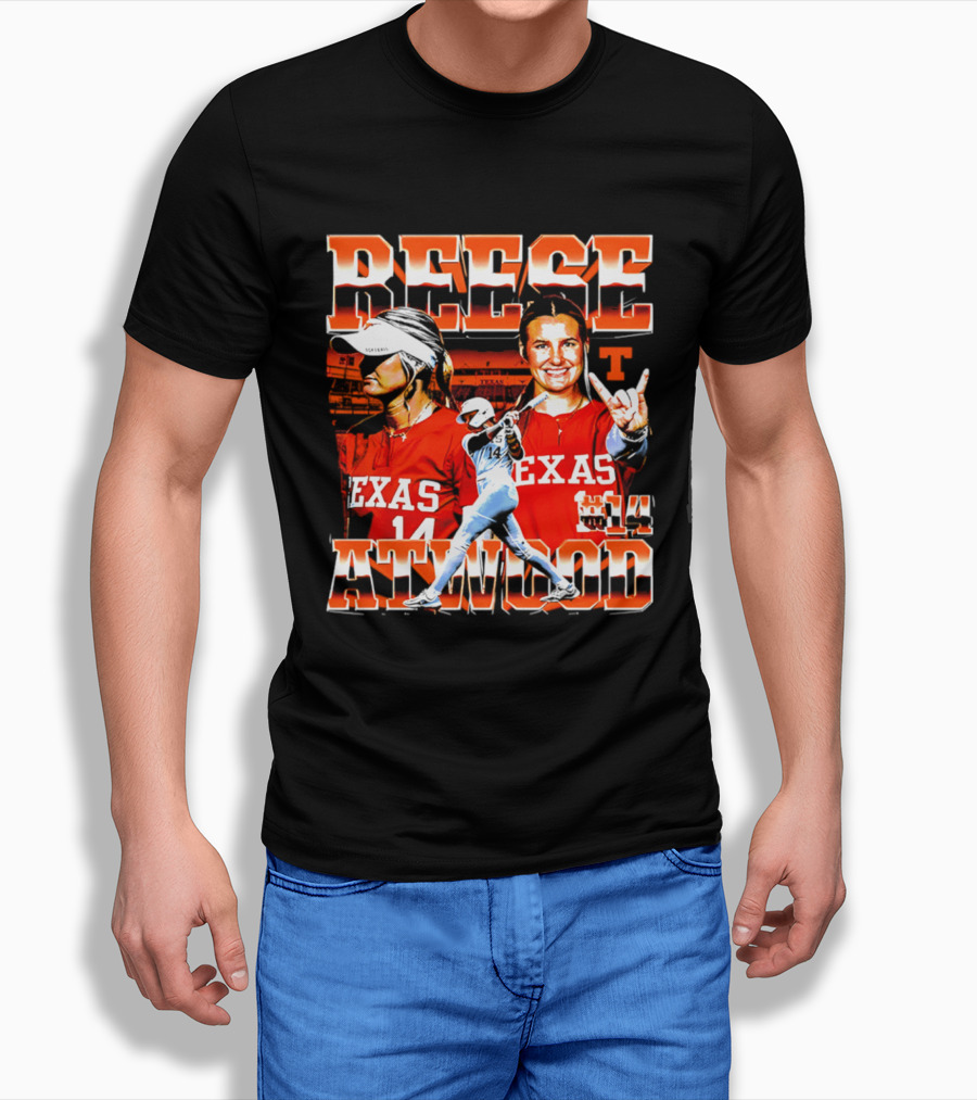Texas Longhorns Softball Reese Atwood Player 14 Collage T-Shirt