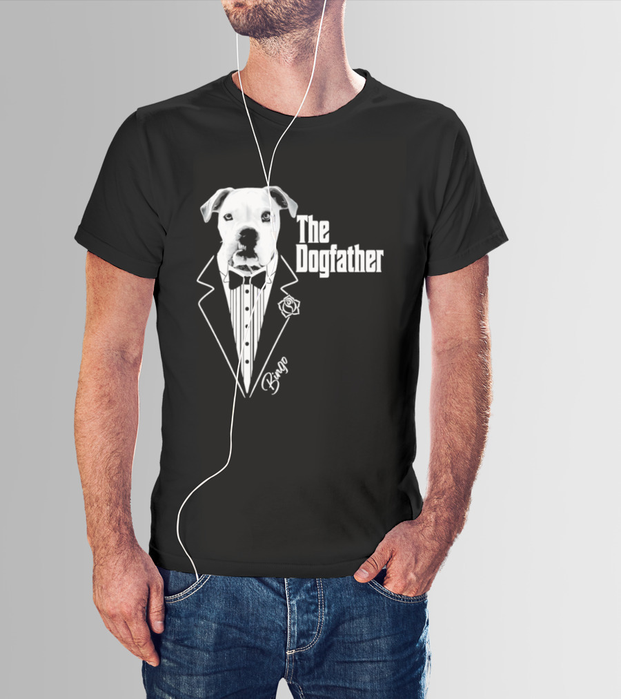 The Dogfather Bingo Tuxedo Bow Tie Rose Godfather Movie Pet Owner T-Shirt