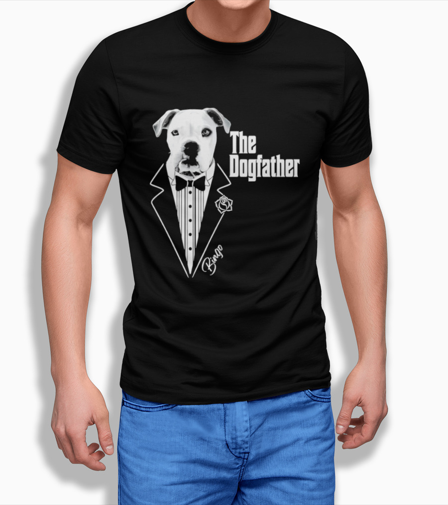 The Dogfather Bingo Tuxedo Bow Tie Rose Godfather Movie Pet Owner T-Shirt