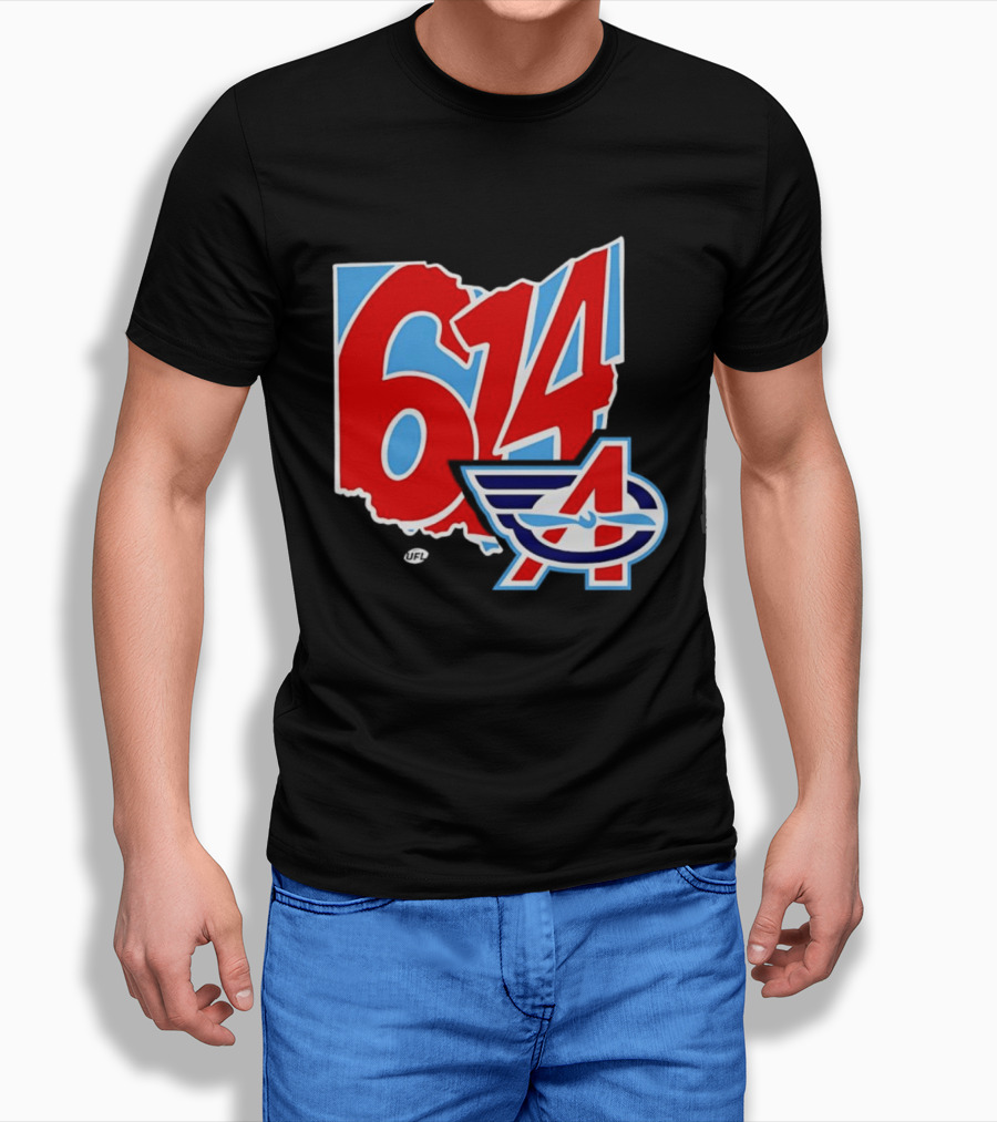 Arlington Renegades Ohio 614 United Football League State Map T-Shirt