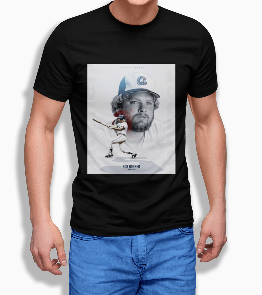 Atlanta Braves Bob Horner 1957 2026 Vintage Baseball T-Shirt