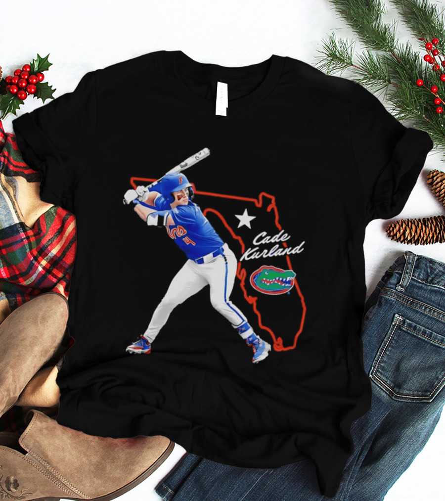 Cade Kurland Florida Gators Men's College Baseball NCAA Florida Outline Star Gators T-Shirt