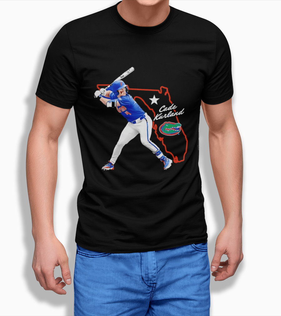 Cade Kurland Florida Gators Men's College Baseball NCAA Florida Outline Star Gators T-Shirt